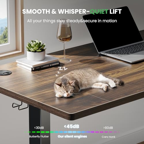 SIAGO 48 x 24 Inch Electric Standing Desk, 0.8 Inch Thick Tabletop | Smooth Height Adjustment, 200lbs Stability, 3 Memory Presets, Cable Management, Pre-Labeled Easy Assembly - color: Walnut, size: 48 x 24 Inch
