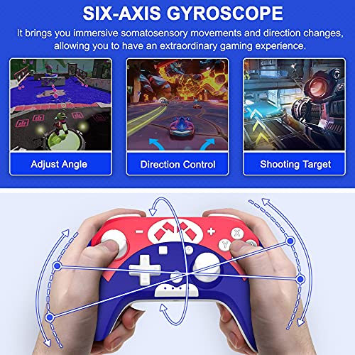 Switch Controller - Wireless Switch Pro Controller for Switch/Switch Lite/Switch OLED with 3 Levels Turbo Function, 4 Levels Adjustable Vibration, Six-Axis Motion Control, One-Key Wake up - color: White