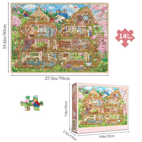 HUADADA-Witch's House-Jigsaw Puzzles for Adults 1000 Pieces, Interlock Perfectly No Dust, Impossible Difficult Hard Fun 1000 Piece Jigsaw Puzzles for Adults-1:1 Poster - color: Witch's House