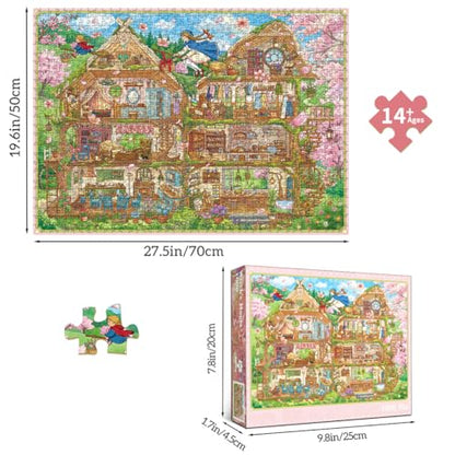 HUADADA-Witch's House-Jigsaw Puzzles for Adults 1000 Pieces, Interlock Perfectly No Dust, Impossible Difficult Hard Fun 1000 Piece Jigsaw Puzzles for Adults-1:1 Poster - color: Witch's House