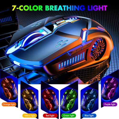 CHONCHOW Gaming Mouse - Wired, 6 Buttons, 4 Adjustable DPI Up to 3200 DPI, 7 Color LED Light, Used for Games and Office, Compatible with Computer/Laptop/Tablets (Pink) - color: Pink