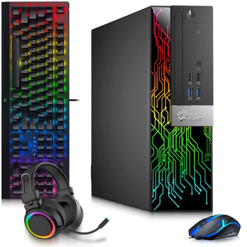 BTO RGB SFF Desktop Computer — Intel Core i5-8500 8th Gen — 16GB DDR4 RAM — 256GB SSD — GeForce GT 1030 — RGB Keyboard & Mouse — RGB Heasdphone — Wi-Fi — Gaming PC — Windows 11 Pro (Renewed)