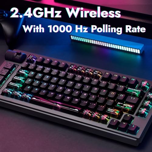 LEMOKEY L1 HE 75% Hall Effect RGB Gaming Keyboard, Full Aluminum Body, Tri-Mode Connectivity, Rapid Trigger & Adjustable Actuation, Hot-Swappable, Web Configurator, with Knob, for Windows and Mac