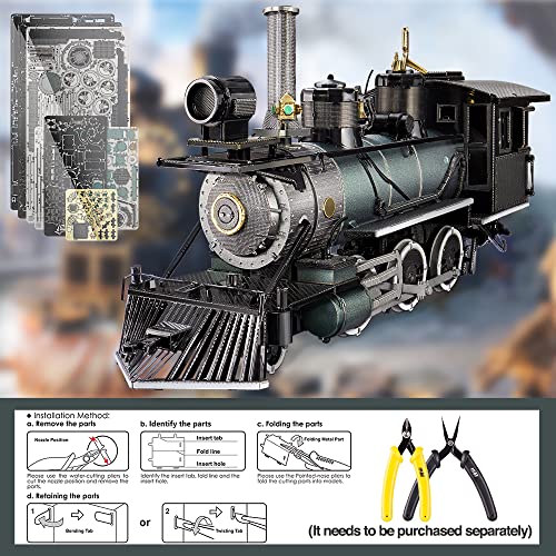 Piececool 3D Puzzle for Adults, Mogul Steam Engine Steamer 3D Metal Model Building Kits Challenging Assembly Hobbies DIY Crafts Kits, Best Birthday Christams Gifts - style: Mogul Steamer