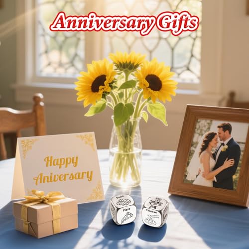 Winzwon Funny Date Night Food Dice, Stocking Stuffers for Men Women Adults | Christmas Advent Calendar for Women, Couple Gifts, Anniversary Birthday White Elephant Valentines Day Gifts for Boyfriend - style: 2PCS Steel Food Dice