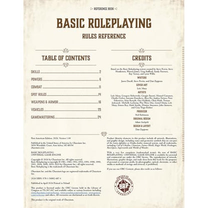 Chaosium Basic Roleplaying - Gamemaster Pack