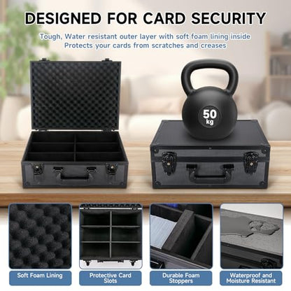 Trading Card Storage Box for 3" X 4" 35pt Toploaders 600+, Sturdy Secure Large Capacity Hard Case with 6 Foam Stoppers, Fits Toploader Magnetic Holders MTG Baseball Sports Card Storage Box Case