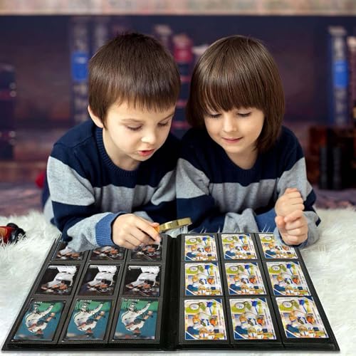 9 Pocket Trading Card Binder Holder, Collection Card Album with Sleeves, Protection Trading Cards - 20 Pages - Put up to 360 Cards (Yellow) - color: Yellow, size: 360-Pockets