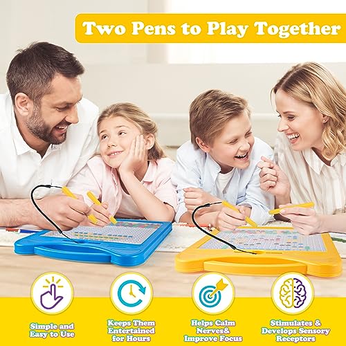 Magnetic Drawing Board for Kids, Toddler Magnet Doodle Board with 2 Pens, Magnetic Dot Art, Fine Motor Skills Toys, Airplane Travel Essentials Toys for Boys Girls (Yellow Cat) - color: Yellow Cat