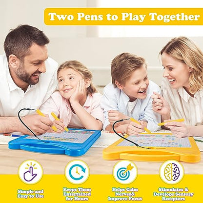 Magnetic Drawing Board for Kids, Toddler Magnet Doodle Board with 2 Pens, Magnetic Dot Art, Fine Motor Skills Toys, Airplane Travel Essentials Toys for Boys Girls (Yellow Cat) - color: Yellow Cat