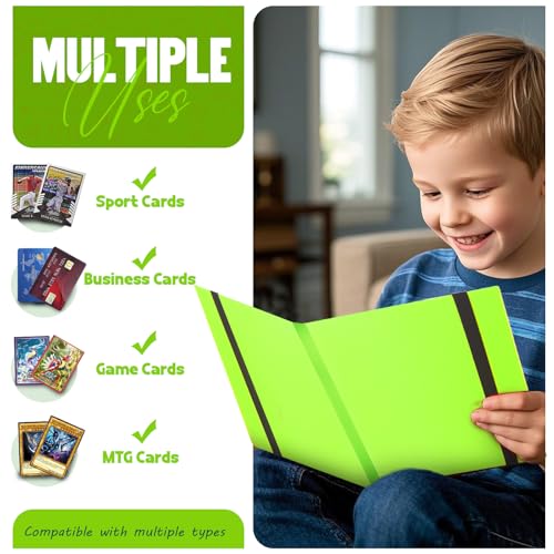 Card Binder 9-Pockets,Trading Card Binder,20 Pages, 360 Card Capacity Collection Binder, Card Folder for MTG, TCG, Game Cards & Sports Cards (Apple green) - color: Apple green