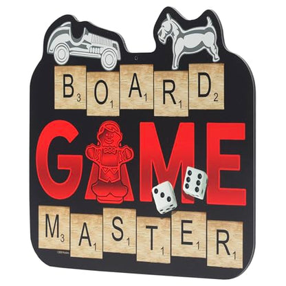 Hasbro Board Game Master Metal Sign | Fun Game Room Wall Decor Featuring Scrabble, Monopoly and Candy Land - color: Black