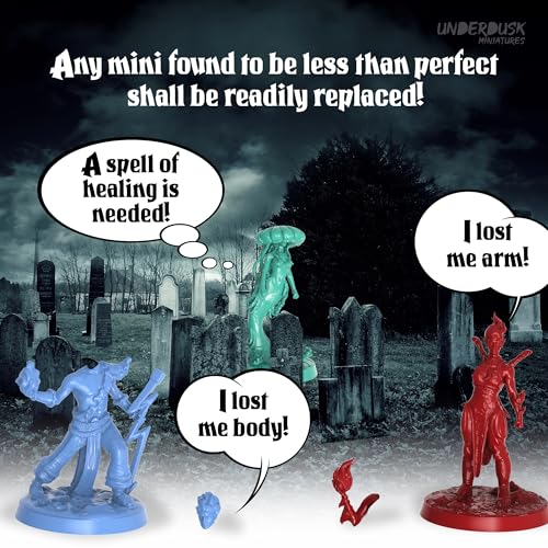 Underdusk Elemental Encounters: 35 DND Miniatures for D&D Campaign – Fire, Ice, Water, Air & Earth Figures with 5 Treasure Chests, 28mm Unpainted Tabletop Minis, 5e Stat Blocks Included