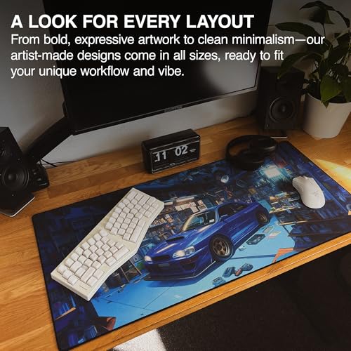 Manga Motors Large Gaming Desk Pad - 36" x 17" Duraglyde Fabric Sakuras-Subaru Desk Mats - Non-Slip, Washable, Smooth Glide for Precision Gaming & Work | Manga Motors, Durable Surface, Washable Fabric, Smooth Glide, Stable Grip, Large Keyboard and Mouse P