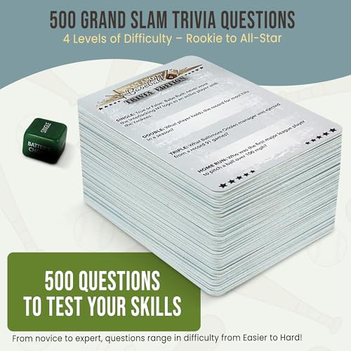 Grandma Smiley's Baseball Gifts for Kids 8-12, Trivia Game Edition, Sports Games, 500 Trivia Cards, Baseball Card Game, Games for Kids and Adults Ages 10 and Up