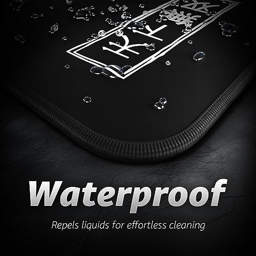 Hystar® Extended Gaming Mouse Pad | XXL 36" x 16" | 5mm Thick, Waterproof Surface, Smooth Polyester Fabric, and Natural Rubber Base | The Great Wave (Black) - color: Black, size: 36L x 16W inches