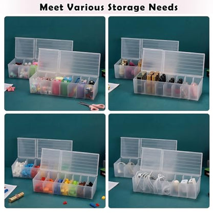 OwnMy 2PCS Plastic Trading Card Storage Boxes, Baseball Card Storage Boxes | Plastic Card Storage Box with Dividers, Plastic Card Deck Box Organizers Top Loader Storage Boxes for TCG / MTG Cards