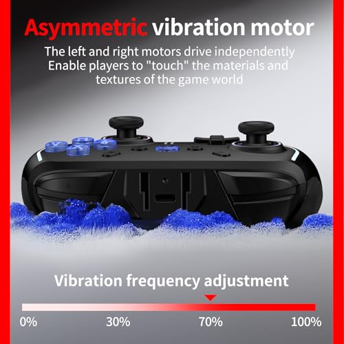 NBCP X6 Wireless Bluetooth Pro Controller Compatible with Nintendo Switch/Switch OLED/Switch Lite/Switch 2, PC, Android, iOS - 6-Axis Gyro, Dual 4-Level Vibration, Anti-Drift Joysticks, Turbo,2 Programmable Buttons,Wake-Up,Screenshot - color: Black-1 pack
