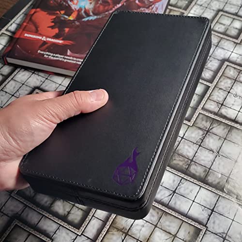 Forged Dice Co. Reliquary Large Divided Case With Tray for Polyhedral Sets - 21 Felt-Lined Chambers - Magnetic Lid Closure - Metal Storage Box - Purple - color: Purple