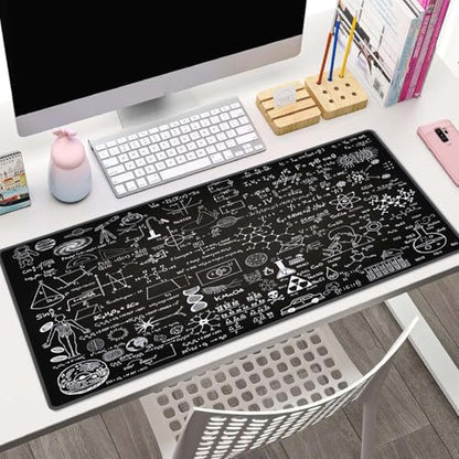 Science Formulas Gaming Mouse Pad, Extended Large Mouse Mat Desk Pad, Big Computer Keyboard Desk Pad, Stitched Edges Mousepad, 3mm Thick Long Non-Slip Rubber Base Mice Pad, 31.5 X 11.8 Inch - color: Science Formulas