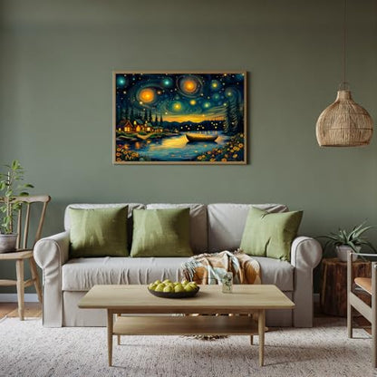 Puzzles for Adults 500 Pieces, Starry Night Jigsaw Puzzles - Starry Enchanted Forest, Impossible Landscape Puzzle for Seniors Families,20.47x14.96 inches, 1:1 Poster, Letter on The Back - style: Starry Enchanted Forest