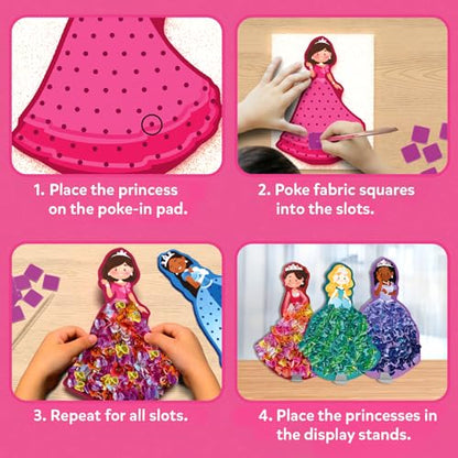 Skillmatics Poke-in Art – Magical Princesses, DIY Wood Craft Kits | Mess-Free Creative Fun for Kids, Colorful Craft Activity, Gifts for Girls & Boys Ages 4, 5, 6, 7, 8, 9 - style: 1. Magical Princesses