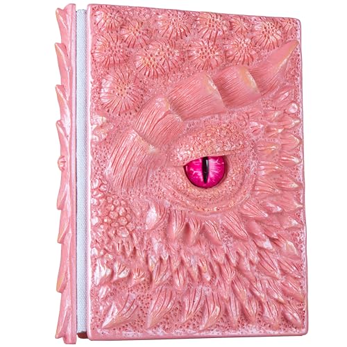 3D Dragon Eye Embossed Journal,Resin Engraving Notebook,Dnd notebook for Dragon Lovers ，Blank Paper,Hardcover Travel Notepad for Writing,Sketchbook,Collection,Gift,Decoration A4 and A5 Size (A5-Pink) - color: A5-Pink