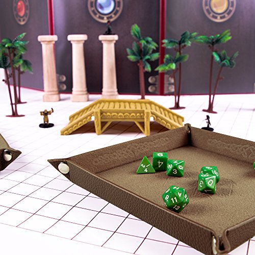BBG Deluxe Portable Folding 9 Inch Leather Dice Tray - Great for Most Fantasy Games!