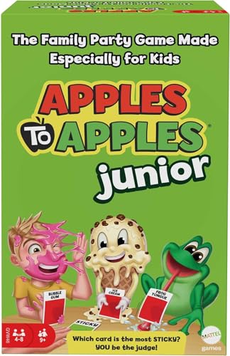 Mattel Games Apples to Apples Junior Game, for Ages 9+, 4-8 Players | Funny Comparison Card Play Designed for Kids and Family Game Night - style: Junior