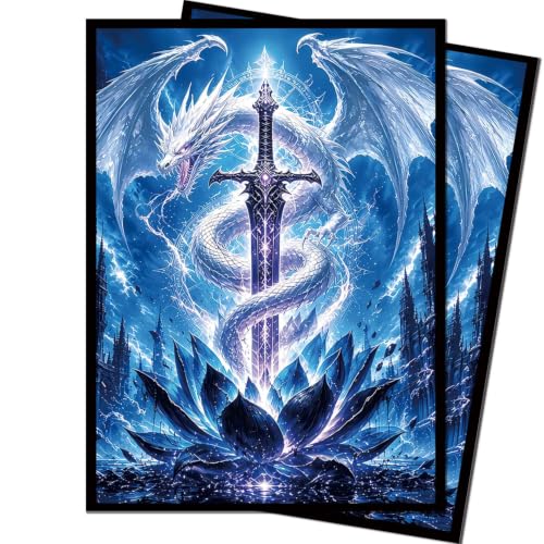100 Count Card Sleeves Compatible with MTG, Ultra Clear Front & Matte Finish Back, Standard Size TCG Art Sleeves for Trading Cards (Dark Lotus Frost Dragon) - color: Dark Lotus Frost Dragon