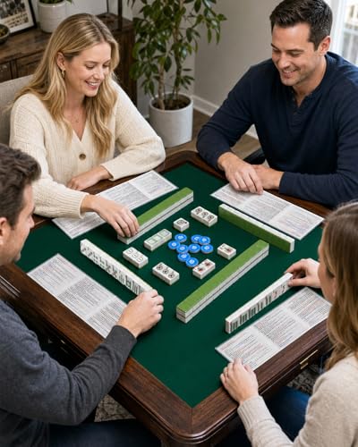 2026 Mahjong Card Protector Set (4 Pack), Crystal Clear Plastic Sleeves Fits Large Print Scorecard (6 1/8" x 4 3/4"), Durable Transparent Cover Holder for American Mahjong