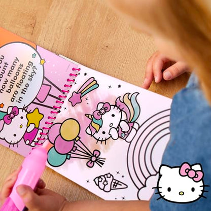 Hello Kitty Aqua Art Pad, 4 Art Pages, On The Go Reusable Water-Reveal Activity Pad, Mess Free Arts and Crafts, Paint with Water Brush Set, Kids Toys, Sanrio Stuff, Hello Kitty Craft Kits for Kids 3+ - style: Hello Kitty