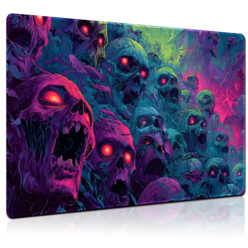 MTG Playmat 24x14 Inch Desk Mats | Optional Game Zone Layout | Non-Slip Rubber Base | Stitched Edges | Includes Free Storage Bag | for TCG, Board Games, and Desk Mats(Goreveil,Without Zone) - color: Goreveil, style: Without zone