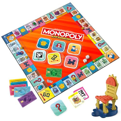 Monopoly App Banking Board Game | App-Enabled Game | Links to Smart Devices | Ages 8+ | 2 to 6 Players | 45 Mins. | Family Games for Kids