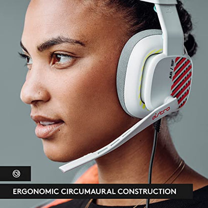 Logitech G Astro A10 Gen 2 Wired Gaming Headset - White/PS Edition | 3.5mm Headphone Jack, 32mm Drivers, Flip-to-Mute Mic, Over-Ear Cup Design - color: White/PS Edition
