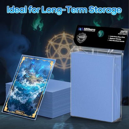 500 Count Card Sleeves, Matte Magic Card Sleeves, Smooth Shuffle & Tear Resistant, Fit for MTG, TCG, CCG (Light Blue) - color: Light Blue, size: 500 Pack