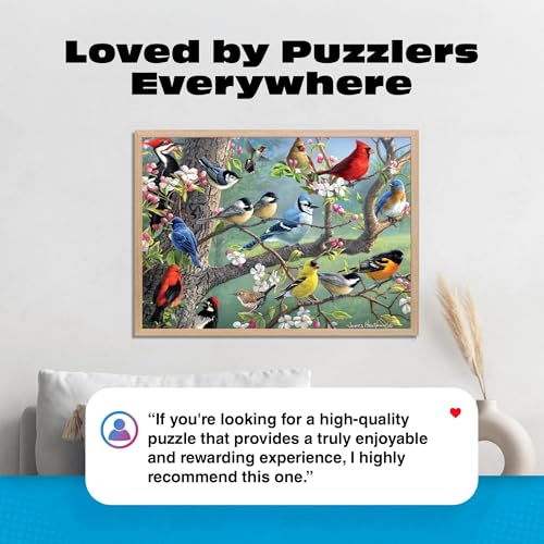 Buffalo Games Hautman Brothers - Birds in an Orchard - 1000 Piece Jigsaw Puzzle for Adults - 26.75 x 19.75 in, Poster Included - Precision Cut Pieces - Jigsaw Puzzles for Adults - Bird Scene