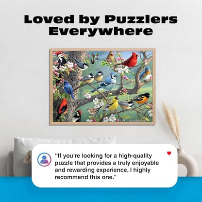 Buffalo Games Hautman Brothers - Birds in an Orchard - 1000 Piece Jigsaw Puzzle for Adults - 26.75 x 19.75 in, Poster Included - Precision Cut Pieces - Jigsaw Puzzles for Adults - Bird Scene