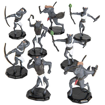 Halloween Fantasy Gnoll Mini Figures – 8 Painted Unique Designs – 1" Hex-Sized, Compatible with DND, Pathfinder & Tabletop RPGs – Realistic Sculpts for Spooky Campaigns, Game Nights