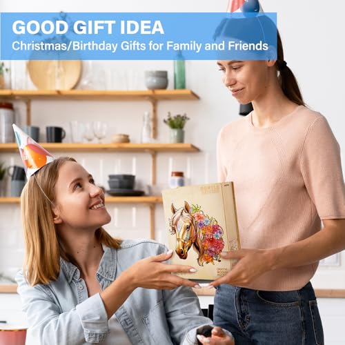 Wooden Puzzles for Adults, Wooden Horse Puzzle, Wooden Jigsaw Puzzles for Adults, Birthday for Puzzle Lover (M-11.8×10.7in - 200pcs) - size: Medium