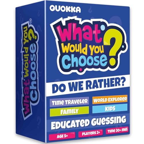 QUOKKA Board Games for Kids 8-12 – 4 Set Family Games for Kids and Adults – What Would You Choose – History, Geography, Kid, Family – Do We Rather – Fun Card Game for Families and Teens - color: 7. 4 Set 1