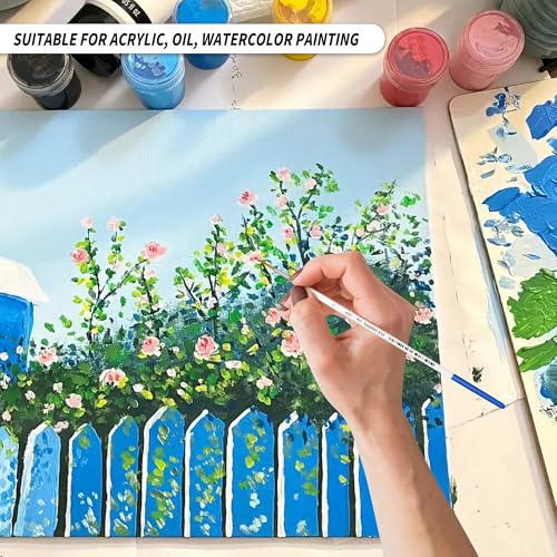 XDT#830 Rigger Artist Paint Brush 6 Piece Set Extra Long Fine Point Liner Tip #000#00#0#1#2#3, Scale Models Nail Acrylic Oil Watercolor - color: Blue 8pc