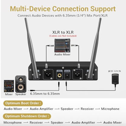 TONOR Wireless Microphones System, 2 * 15 Channel Dynamic Mics Silver*2 | UHF Handheld Metal Mic with Receiver, Pro Cordless Micro for Karaoke, Meeting, Party, Church, DJ, Wedding, KTV, 200ft, TW-820 - style: 2 Mics