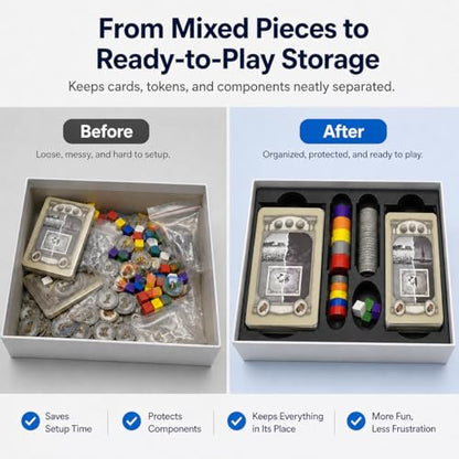 Board Game Insert for 1920 Wall Street – Card and Token Organizer | in-Box Component Storage Tray | Keeps Game Pieces Sorted and Ready to Play | Tabletop Gaming Accessory