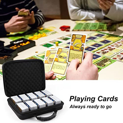 Wevbsiy Large 2200+ Card Game Case Storage Holder for C.A.H Card Game,Baseball Card, TCG Cards,Trading Card Box Playing Card Organizer Compatible with All Other Card Games Expansions Blue - color: Grey