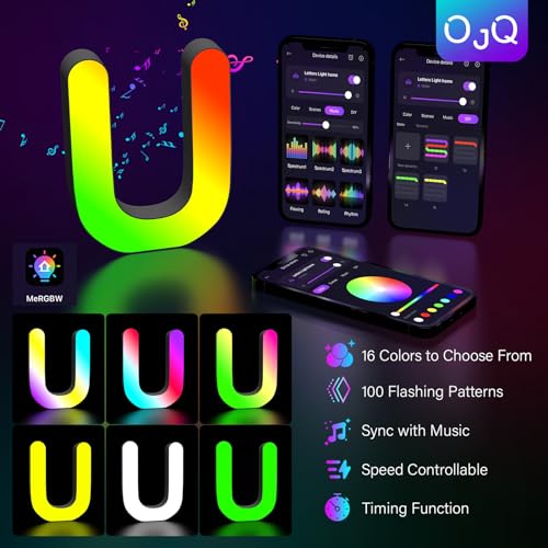 OJQ Light Up Letters LED Letter Room Decor Wall Decor Living Room Gifts | Boyfriend Home Decor Living Room Christmas Birthday Gifts for Girl Teen Girls Gifts Party Home Wall Decor-U - style: Letter-U