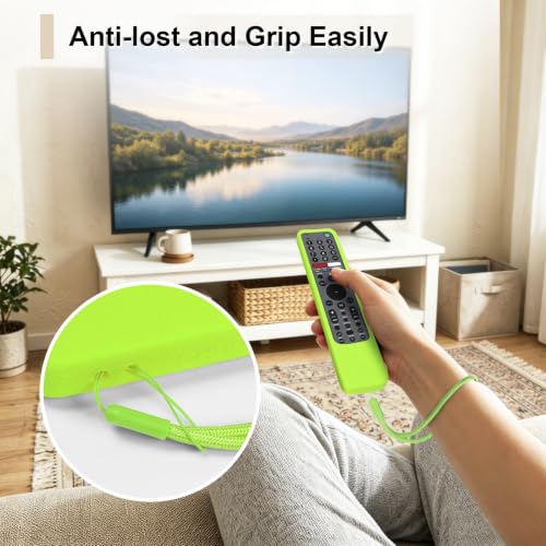 Protective Case for Sony Remote RMF-TX600U RMF-TX500U RMF-TX500E RMF-TX600E | Silicone Cover for Sony RMF-TX621U RMF-TX520U Smart TV Remote Sleeve Skin Waterproof, Anti-slip (Glow in Dark Green) - color: Glow in Dark Green