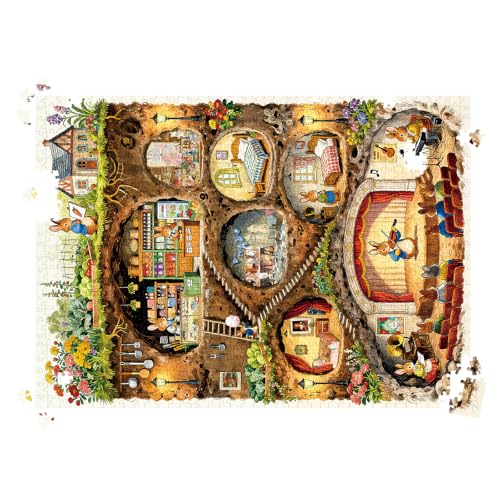HUADADA Jigsaw Puzzle for Adults 1000 Pieces, Eye Protection, Rabbit House Theme, Birthday Gifts for Women and Men - color: Rabbit House