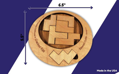 Creative Crafthouse Cracked Egg Wood Brain Teaser Puzzle for Adults | Fit all 6 wood pieces into the egg-shaped opening. A level 8 of 10 Stewart Coffin dissection puzzle, made in the USA. - style: Cracked Egg