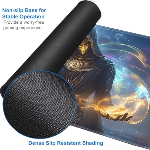for MTG Game Playmat - 24 x 14 inches with Dices and Storage Bags, Non-Slip Base for TCG and Board Game Card Mats, Trading Card Games Mat, Mysterious Wizard Pattern Collectible Card Playmats - color: Jv-playmat-p7-1-g184